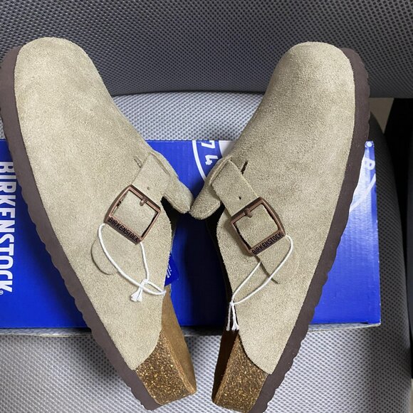 Birkenstock Boston Taupe suede clog sandal - Picture 2 of 6